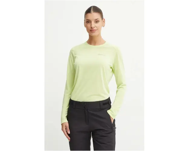 Jack Wolfskin longsleeve sport Vonnan culoarea verde, A60290