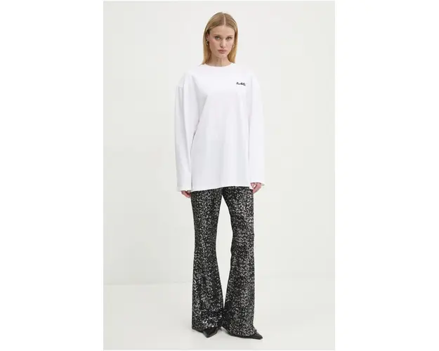 Rotate longsleeve din bumbac culoarea alb, 111441400