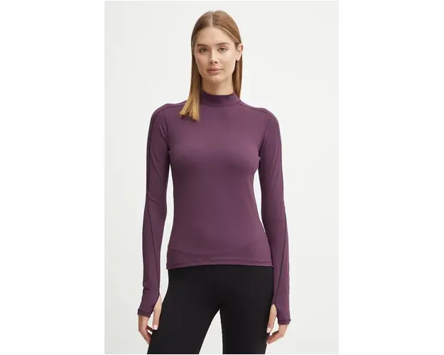 Reebok maneca lunga de antrenament culoarea bordo, cu turtleneck, 100205683