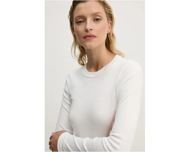 A.L.C. longsleeve din bumbac culoarea alb, 8KTOP00782