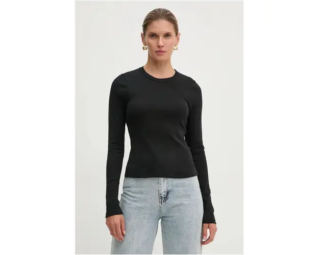 A.L.C. longsleeve din bumbac culoarea negru, 8KTOP00782