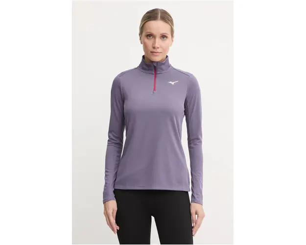 Mizuno hanorac de jogging Dryaeroflow culoarea violet, neted, J2GAB704
