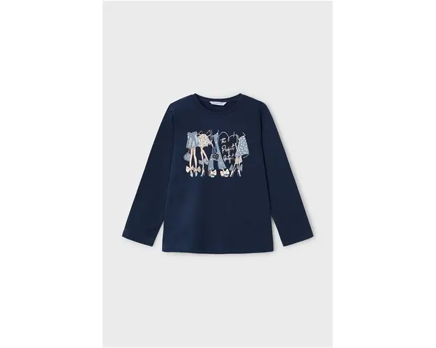 Mayoral longsleeve din bumbac pentru copii culoarea albastru marin, 4072
