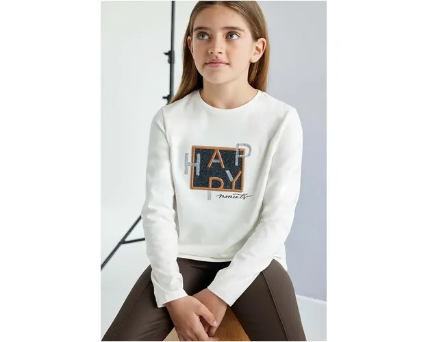 Mayoral longsleeve copii culoarea bej, 7004