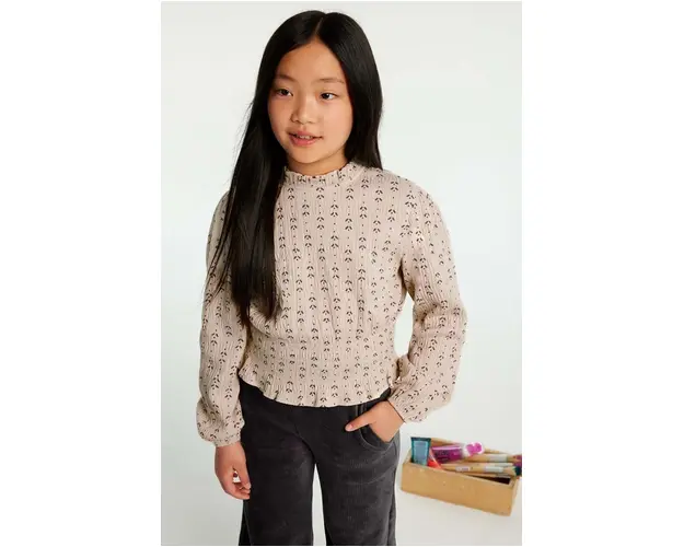 Mayoral longsleeve copii culoarea bej, 7013