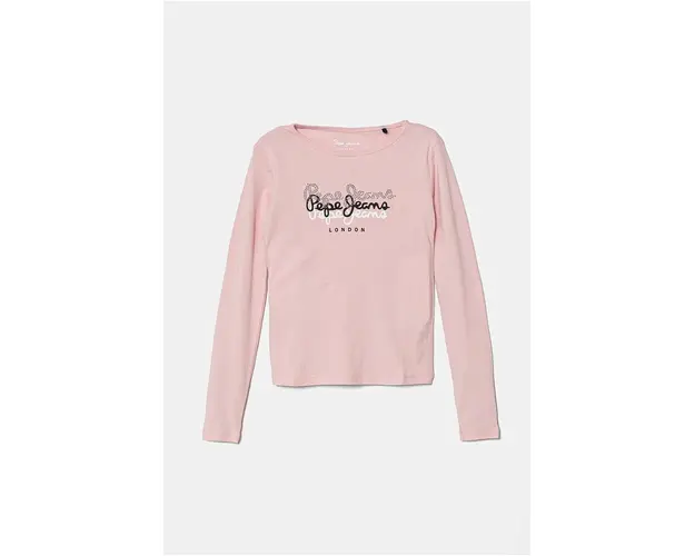 Pepe Jeans longsleeve din bumbac pentru copii TIANNE culoarea roz, PG503107
