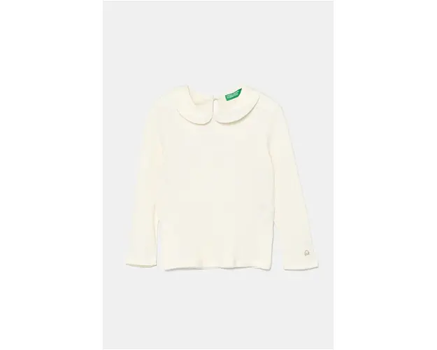 United Colors of Benetton longsleeve copii culoarea bej, 3IVLG10GV