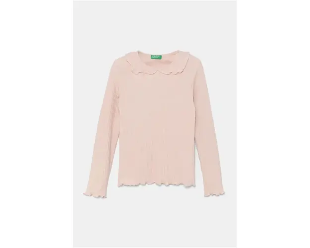 United Colors of Benetton longsleeve copii culoarea roz, 3F1AG10H6
