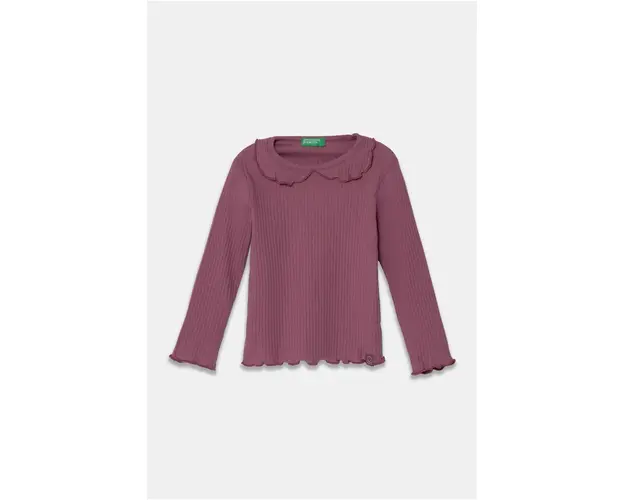 United Colors of Benetton longsleeve copii culoarea violet, 3F1AG10H6