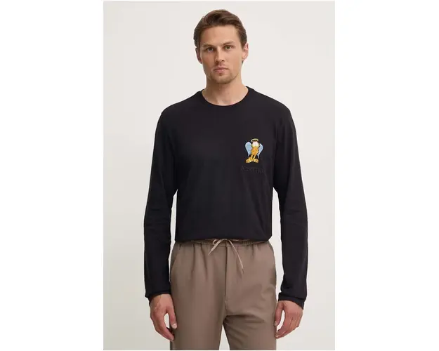 Iceberg longsleeve din bumbac x Garfield culoarea negru, cu imprimeu, F02C 6325