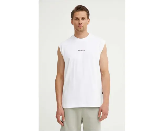 G-Star Raw tricou din bumbac barbati, culoarea alb, D24567-C336