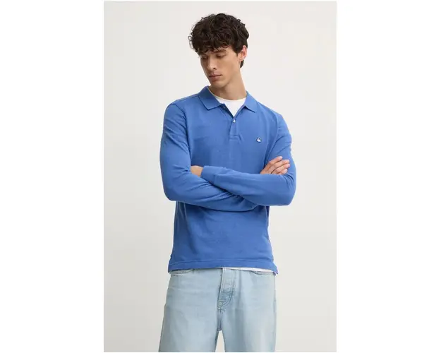 United Colors of Benetton longsleeve din bumbac culoarea violet, neted, 3088U3025