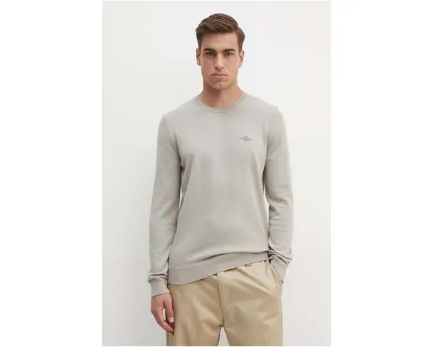 Aeronautica Militare pulover de bumbac culoarea bej, light, MA1502L506