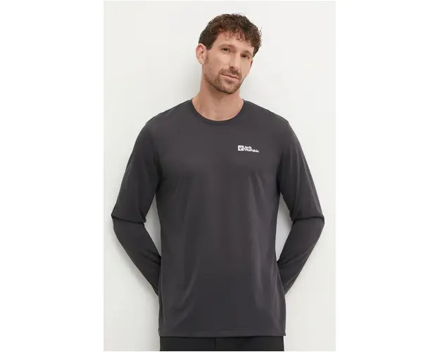 Jack Wolfskin longsleeve sport Vonnan culoarea negru, neted, A60291