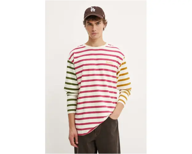 Desigual longsleeve din bumbac CAROLINAN culoarea bej, modelator, 24WMTK37