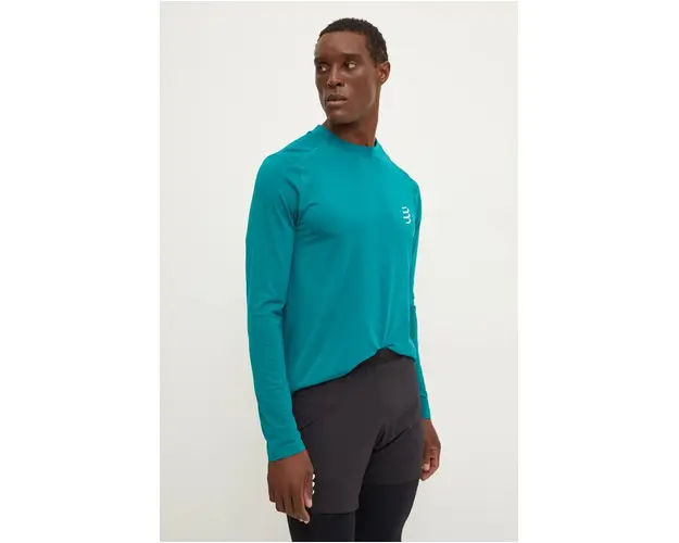 Compressport longsleeve pentru alergare Performance culoarea verde, neted, ATSM4946