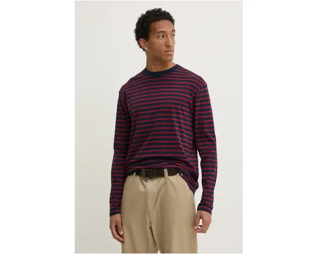 Tommy Jeans longsleeve din bumbac culoarea bordo, modelator, DM0DM20603