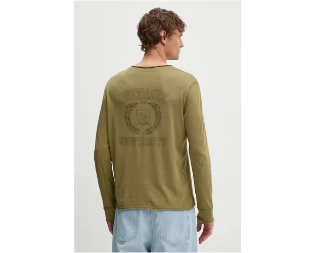 ZADIG&VOLTAIRE longsleeve din bumbac culoarea verde, neted, JMTN00251