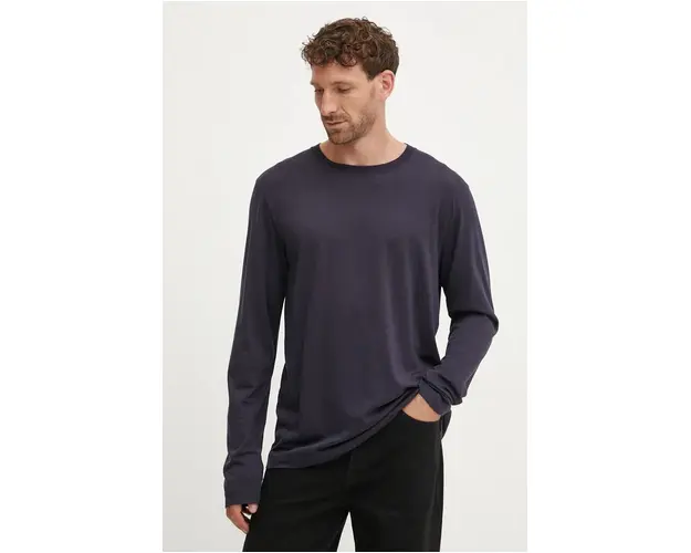 CDLP longsleeve barbati, culoarea albastru marin, neted, MTO018012201