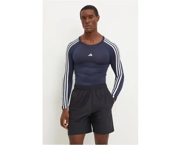 adidas Performance maneca lunga de antrenament Techfit culoarea albastru marin, cu imprimeu, IW0657