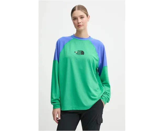 The North Face longsleeve TNF x Yinka Ilori culoarea verde, modelator, NF0A89GMPO81