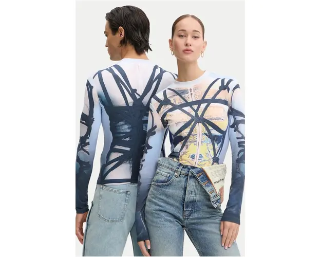 Y/Project longsleeve BONDAGE PRINT LONG SLEEVE FITTED TOP 104TO012