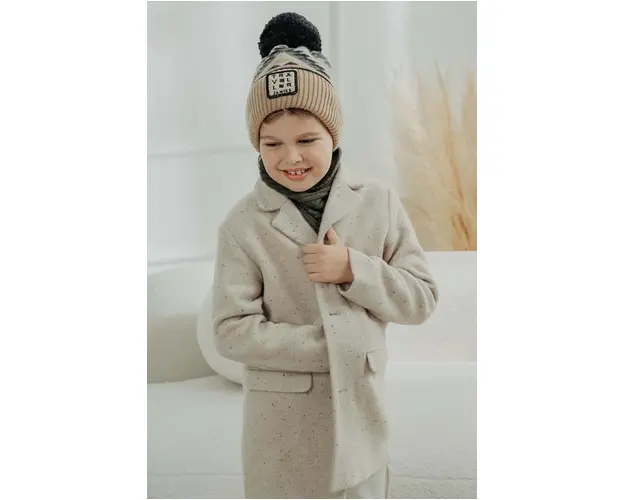 Jamiks caciula din lana pentru copii KJELL IV culoarea maro, JZH351