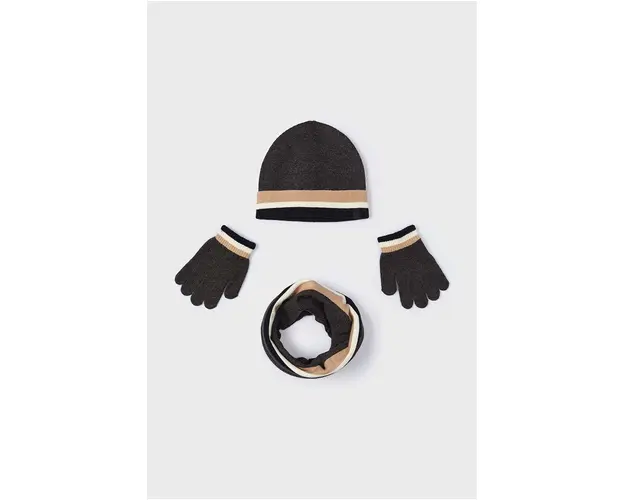 Mayoral caciula, fular si manusi pentru copii culoarea gri, 10823