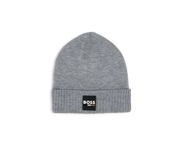 BOSS caciula din lana pentru copii culoarea gri, J51566