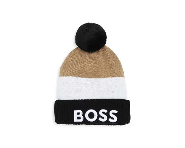 BOSS caciula copii culoarea bej, J51597