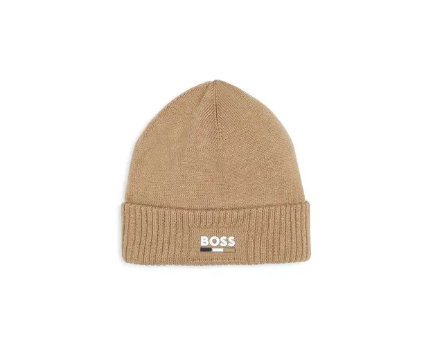 BOSS caciula din lana pentru copii culoarea bej, J51600