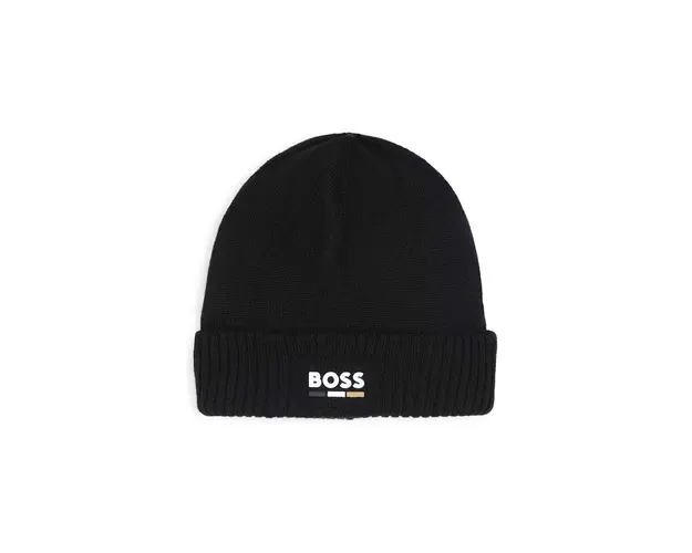BOSS caciula din lana pentru copii culoarea negru, J51600