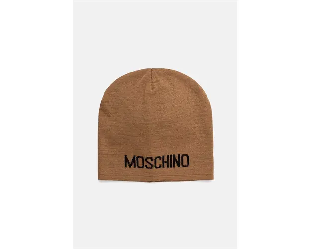 Moschino caciula din amestec de lana culoarea maro, din tesatura neteda, M3132 65294