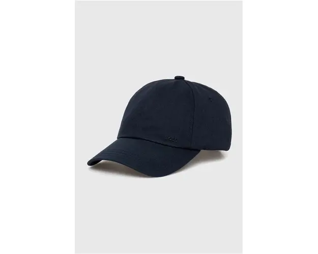 BOSS sapca de baseball din bumbac culoarea albastru marin, neted, 50518881