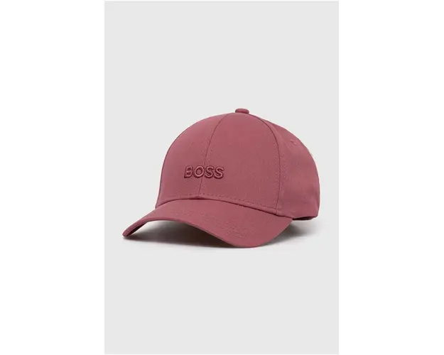 BOSS sapca de baseball din bumbac culoarea roz, cu imprimeu, 50519889