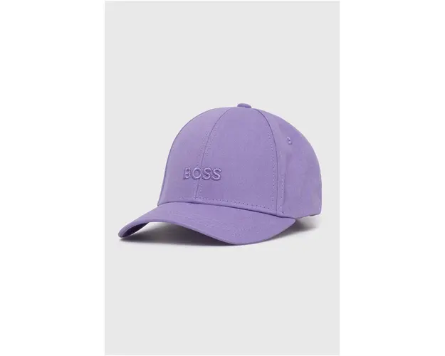 BOSS sapca de baseball din bumbac culoarea violet, cu imprimeu, 50519889
