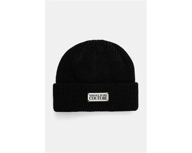 Versace Jeans Couture caciula culoarea negru, din tricot gros, 77HAZK50 ZG291