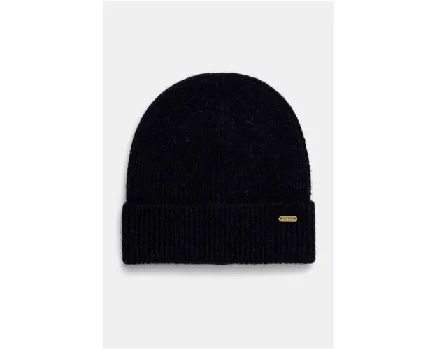 Barbour caciula din amestec de lana culoarea albastru marin, din tricot gros, LHA0558