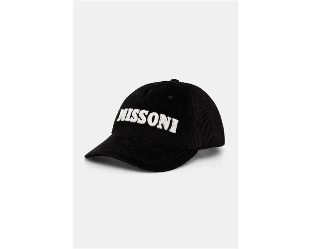 Missoni sapca de baseball din catifea culoarea negru, cu imprimeu, BL00COD9811