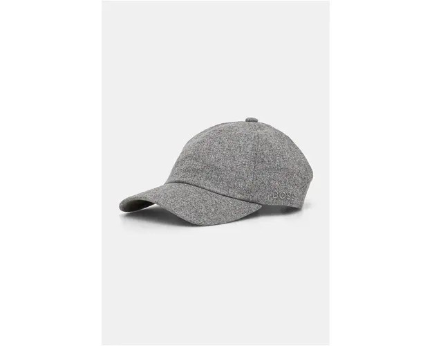 BOSS sapca de lana culoarea gri, neted, 50518702