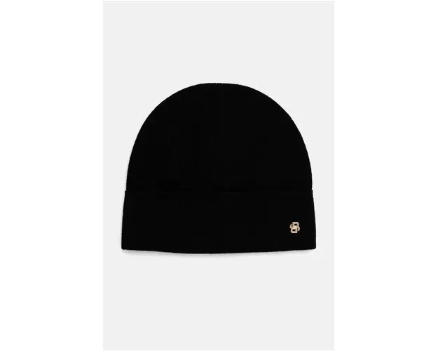 BOSS caciula de casmir culoarea negru, de lana, din tesatura neteda, 50524288