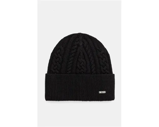 BOSS caciula de lana culoarea negru, de lana, 50524289