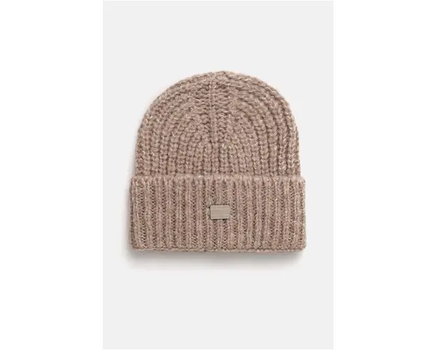 Tommy Jeans caciula din amestec de lana culoarea bej, din tricot gros, AW0AW16786