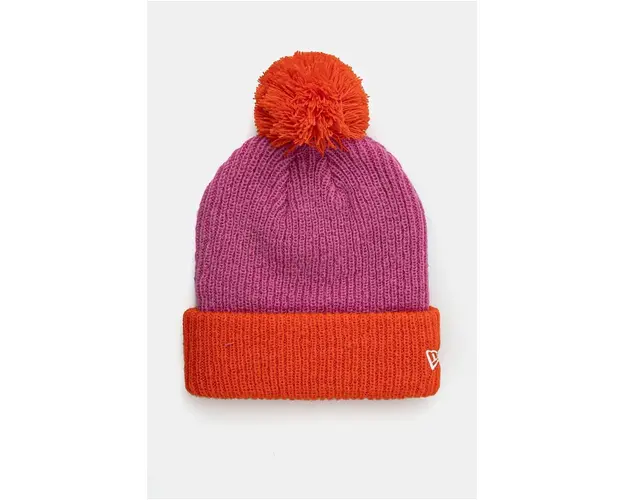 New Era caciula din amestec de lana culoarea roz, din tricot gros, 60565273