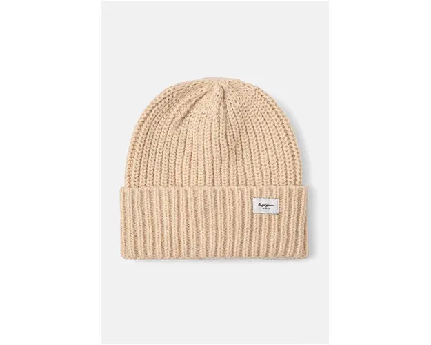 Pepe Jeans caciula WENEBA HAT culoarea bej, din tricot gros, PL040355