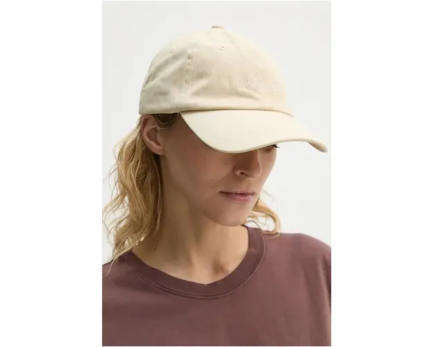 Nanushka sapca de baseball din bumbac VAL culoarea bej, cu imprimeu, NU24CRHT07871