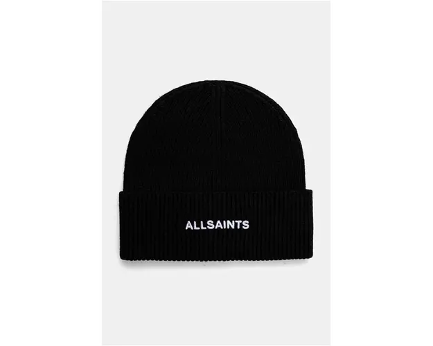 AllSaints caciula din amestec de lana culoarea negru, din tesatura neteda, 29AS101656