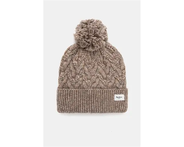 Pepe Jeans caciula WALLIS HAT culoarea maro, din tricot gros, PL040353