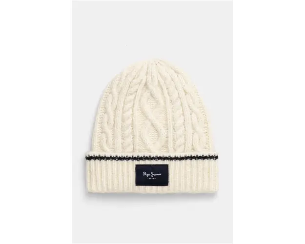 Pepe Jeans caciula WANDA HAT culoarea alb, din tricot gros, PL040359