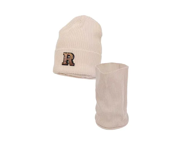 Jamiks caciula si fular copii WESLEY culoarea bej, JZH257